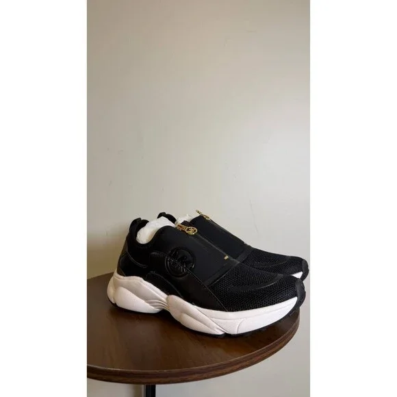 Michael Kors Women’s Sami Trainer Wedge Sneakers Black Multi 7 New With Box $129 - Picture 2 of 9